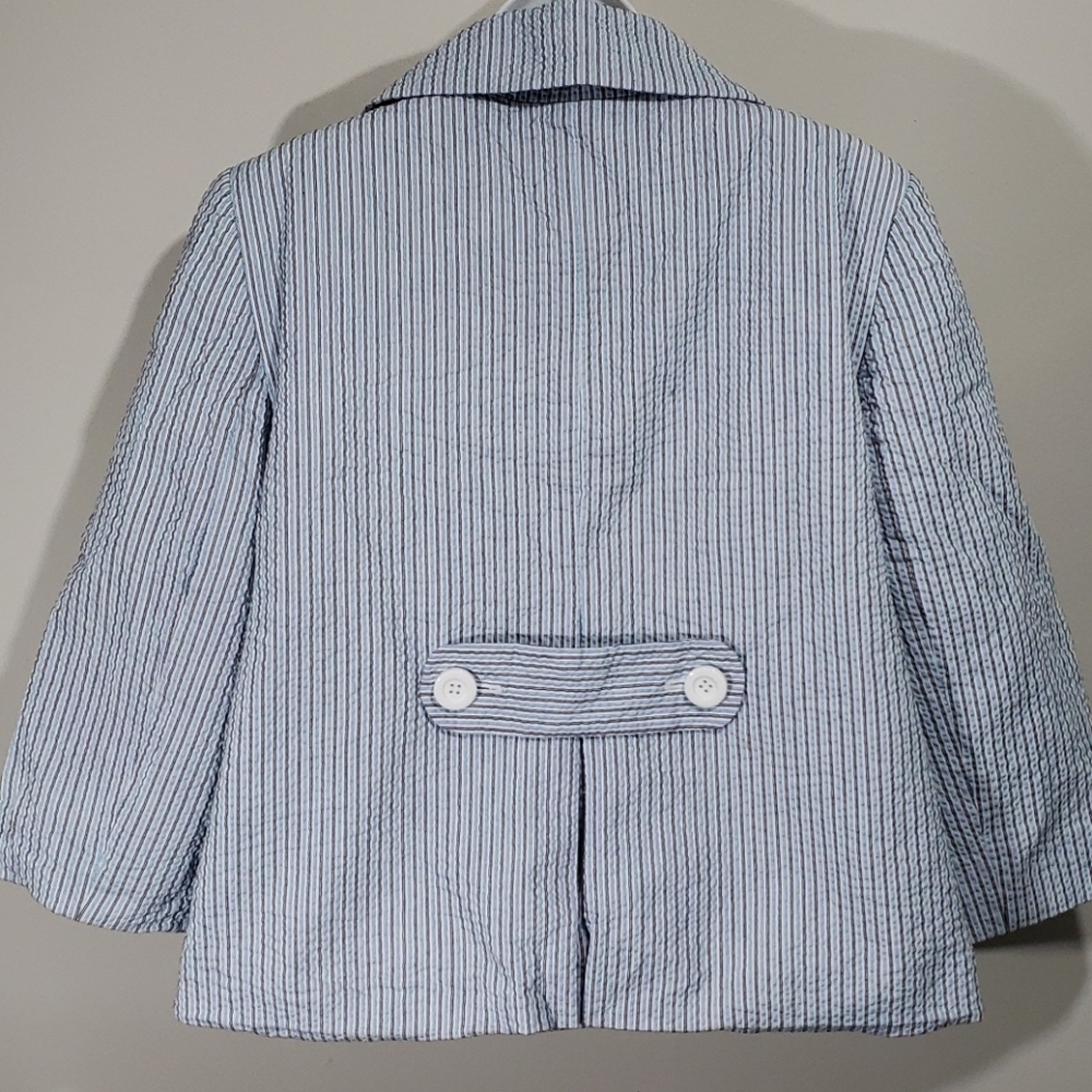JUDITH HART- Seersucker Blue Blazer/ Jacket, Sz 8 - Picture 4 of 8